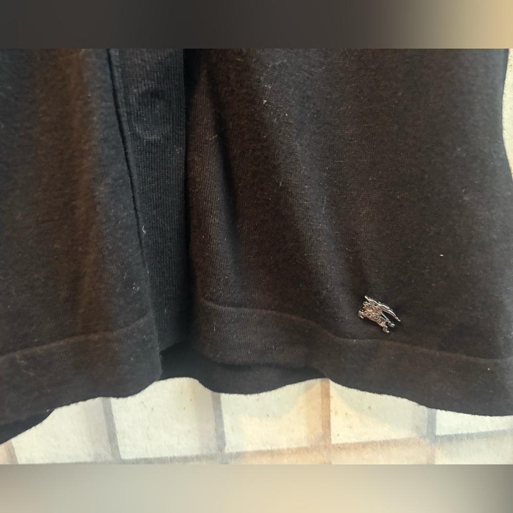 BURBERRY LONDON Silk Wool Blend Lightweight Cardigan, Horse Medallion,Super Soft - Picture 6 of 14